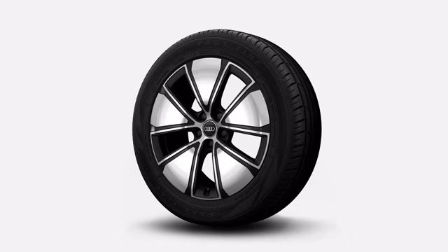 Bilde som viser 19" i 5-V-eikers aerodesign, sorte, glanspolerte